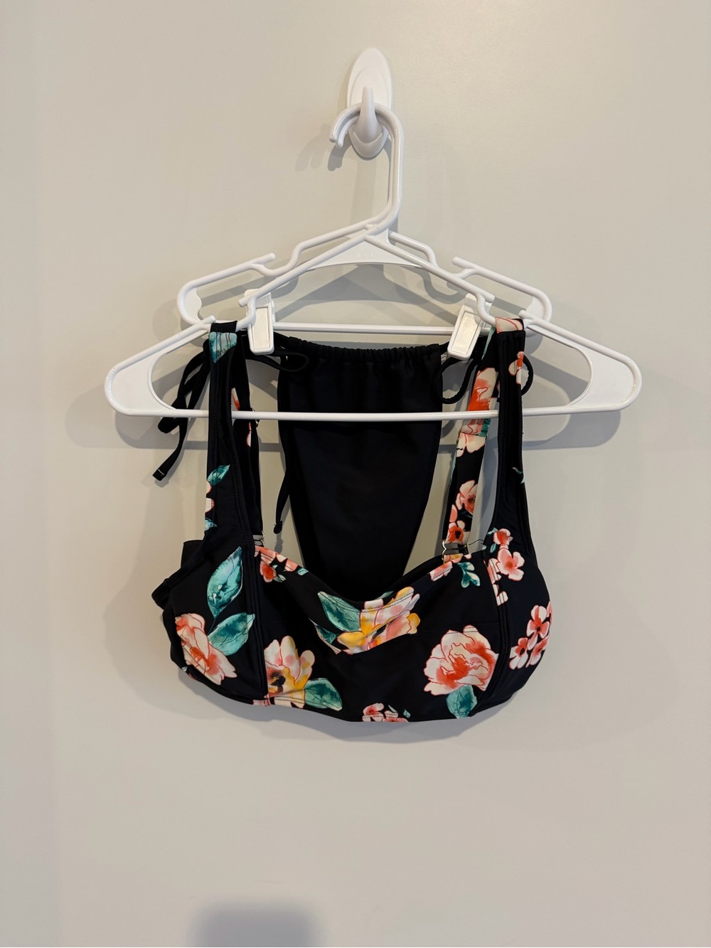 Floral Black Bikini Top and Bottom Set